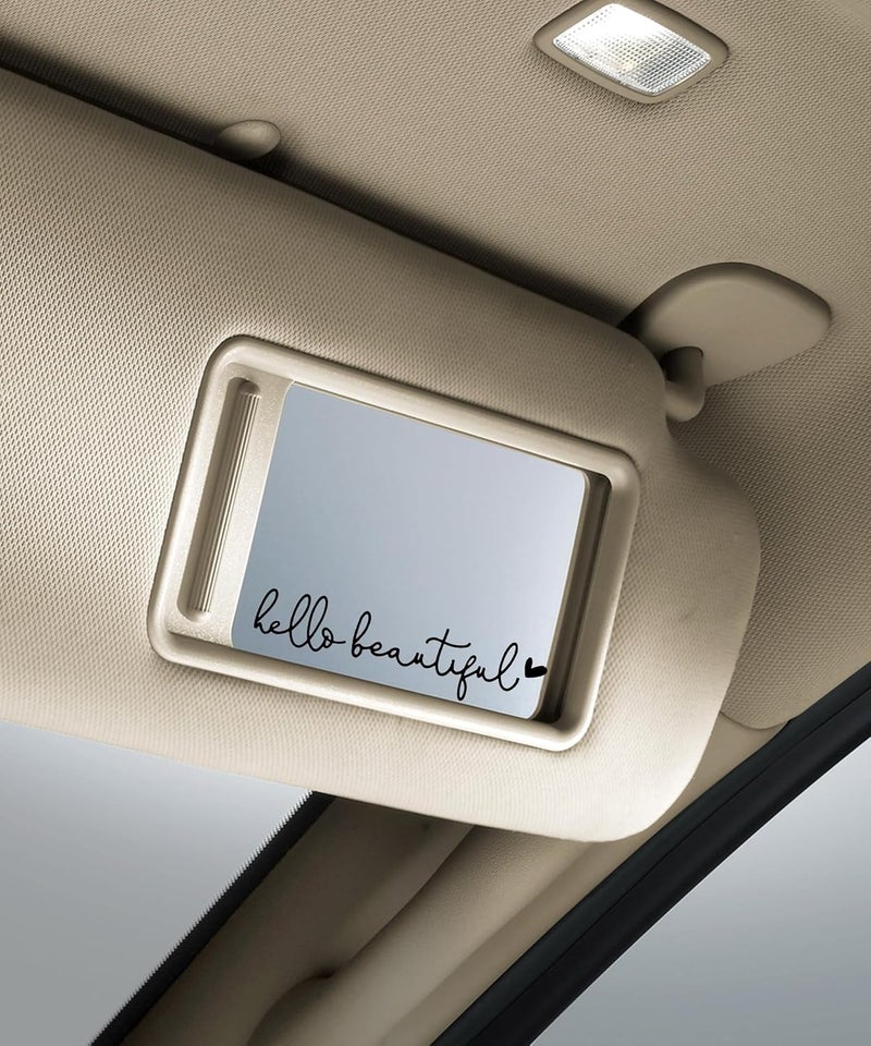 RACOONA Rearview Mirror Decal,Hello Beautiful Decal,Car Accessories Stickers Rearview Mirror Sticker (Black) - Image 5